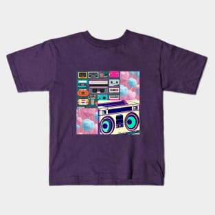 Retro Boombox Radio Kids T-Shirt